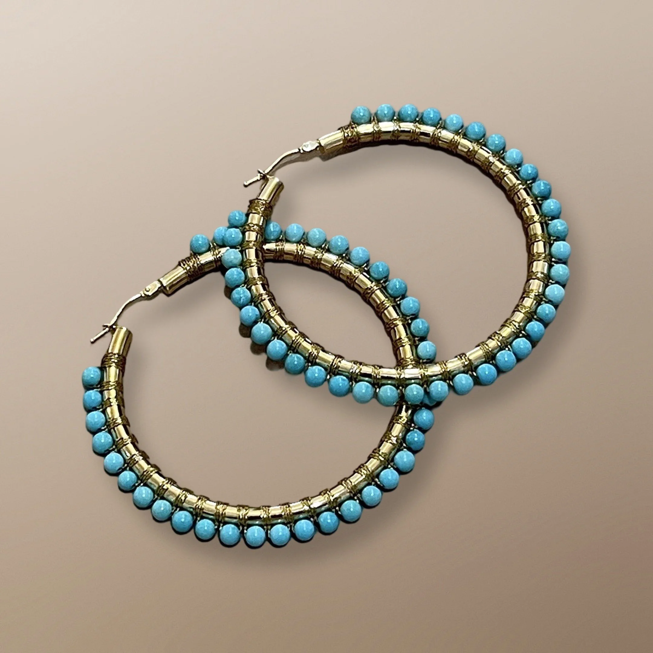 simon alcantara フープピアス　ターコイズ Simon Alcantara フープピアスエメラルド